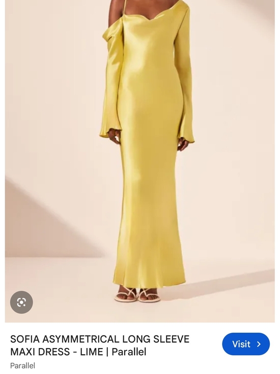 Shona Joy Dresses & Skirts - Shona Joy Lime Asymmetrical Long Sleeve Maxi Dress
